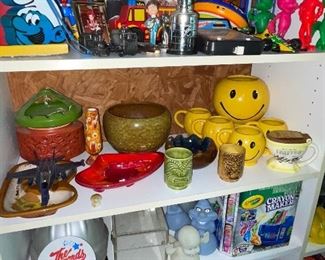 Vintage toys and McCoy ceramics