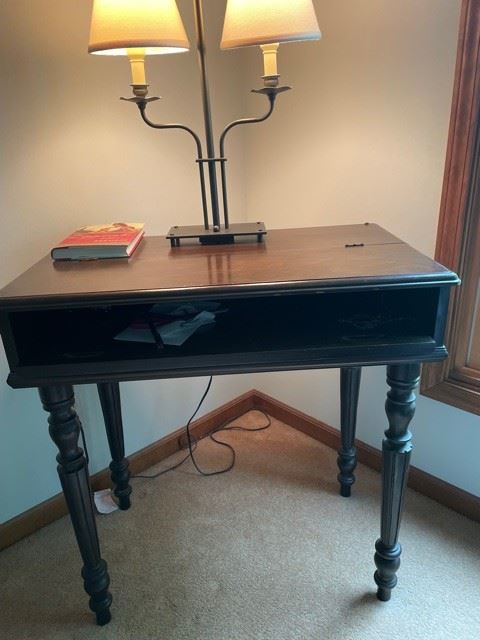 Vintage desk with lamp stand 