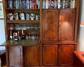 Ethan Allen bookshelf/ bar/desk unit, 81"H x 74"W x 22.5"D,  $499