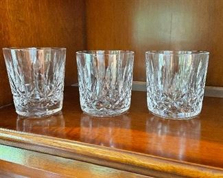 3 Waterford rock glasses,  $38