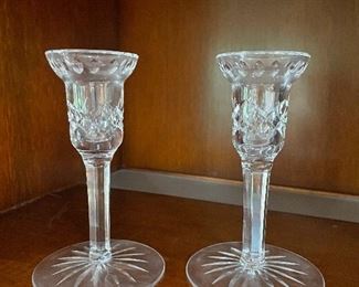 Pair of Waterford candlesticks, 5.5"H, $30