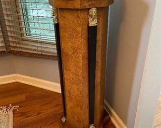 Burled wood pedestal,  $125