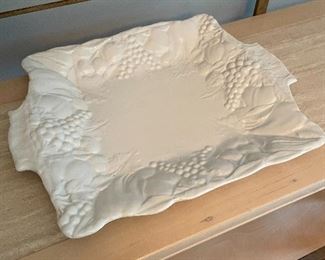 White platter,  17" x 13.5",  $9
