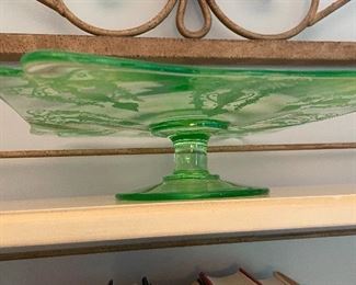 Additional view of  depression glass cake plate