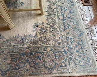 Additional view of blue & cream rug