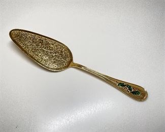 Gold plated pie server,  $5