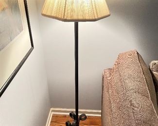 Black metal floor lamp, 58"H, $40