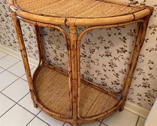 Wicker accent table, 20.5" x 14.5"D x 24" H,  $45