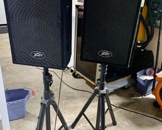 2 Vintage Peavey tripod speaker stands w/ 
Peavey PVi10 Speakers $199 for set