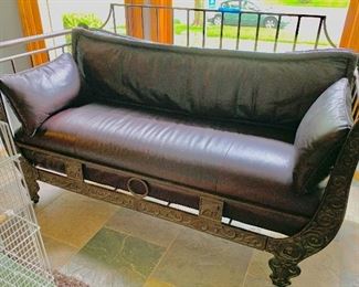 Ernst Hemingway Metal Sleigh Sofa 
74.5long x 32w x 41h $750