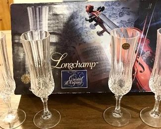 Crystal d’arques fluted Champagne Glasses in box $10
