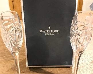 Waterford Happy Anniversary  Champagne Flutes $85