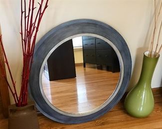 31” Round Gray Framed Mirror $24
Vases $10 ea