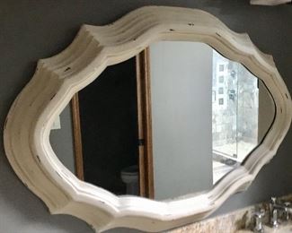52w x 34h oval shape shite framed mirror $55