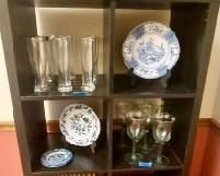 6 cube unit $39
Large Flo Blue Plate $15
Crate & Barrel Beer Steins 2 for $5