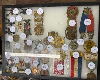 100's of medals, medallions, ribbons, and badges!!!