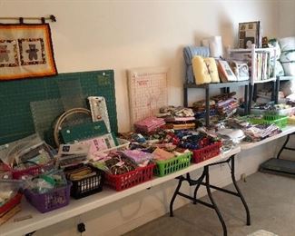 Quilting fabric, sewing notions, sewing books 