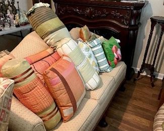 Decorative pillows, Victorian sofa