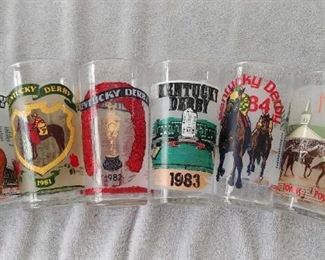 Kentucky Derby Glasses from 1964 -2003 