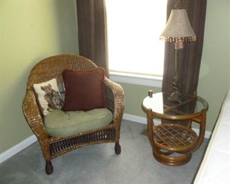 Quality wicker chair & Rattan table
