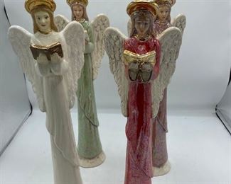 Tall Ceramic Reading Angels