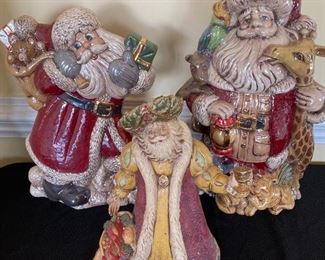 Tall Ceramic Santas