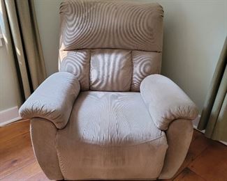 $95 - recliner, also rocks and swivels - 41" high x 37" wide x 31" deep