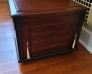 $40 - jewelry chest - 13" high x 16" wide x 10" deep
