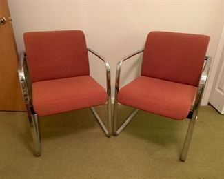 metal and fabric chairs