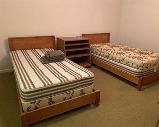 Twin beds with mattress