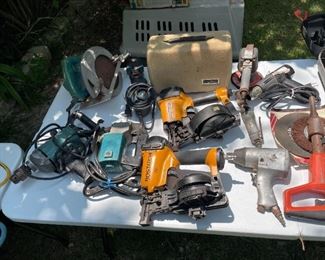More air tools, air hoses, electric cords
