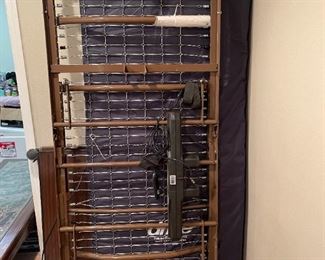 Never used single medical bed, manually cranked to position. 