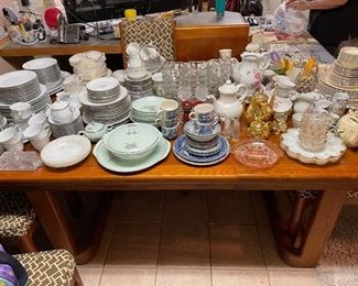 TONS of china and glassware. 