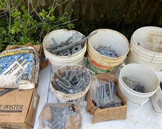 Literally tons of galvanized lag bolts / screws and hardware 