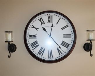 WALL CLOCK & CANDLE HOLDERS