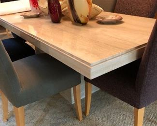 Stone dining table: 80" x 40" x 30"