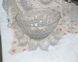 Rogaska Gallia Punch Bowl and 12 cups 