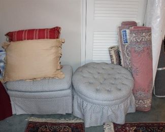 OTTOMANS, SMALL RUGS