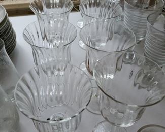 Set of 10 crystal stem glasses