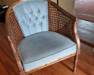 Mid century bamboo faux bamboo and woven cane, very cool side chair