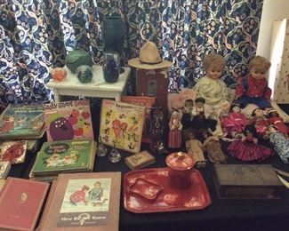 CHILDRENS BOOK,DOLLS, PAPERWEIGHTS