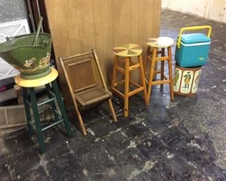 OLD WOOD STOOLS