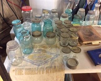 MASON JARS AND OLD BOTTLES