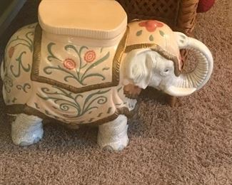 1970s ceramic elephant side table 