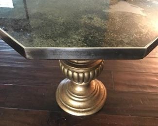 Fabulous Hollywood Regency glass and gilt wood side table