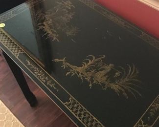 Black lacquer side table 