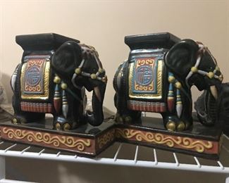 Vintage ceramic Indian elephants