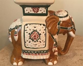 Large ceramic Indian elephant plant stand 