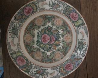 Set of four early 1900s Rose Medallion plates