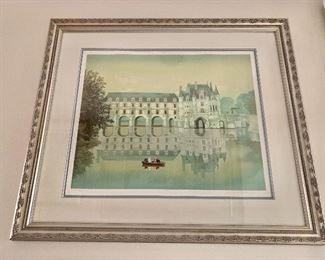 Michel Delacroix "Chenonceaux" lithograph; signed and numbered